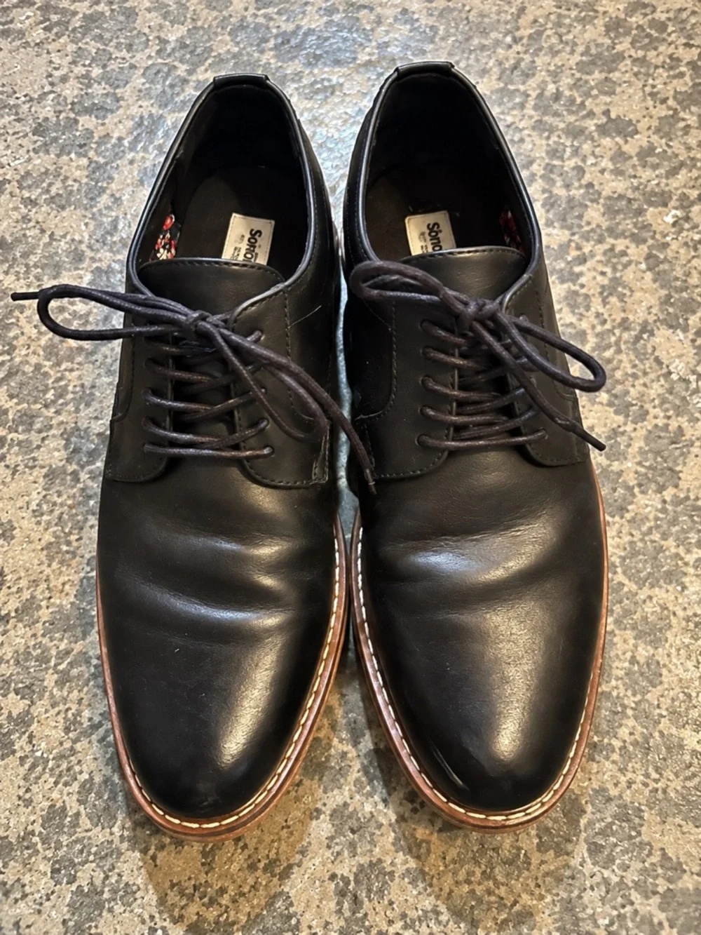 Classic Black Men's Leather Derby Shoes
